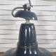Industrial pendant lamp enamelled blue grey, vintage, 50s