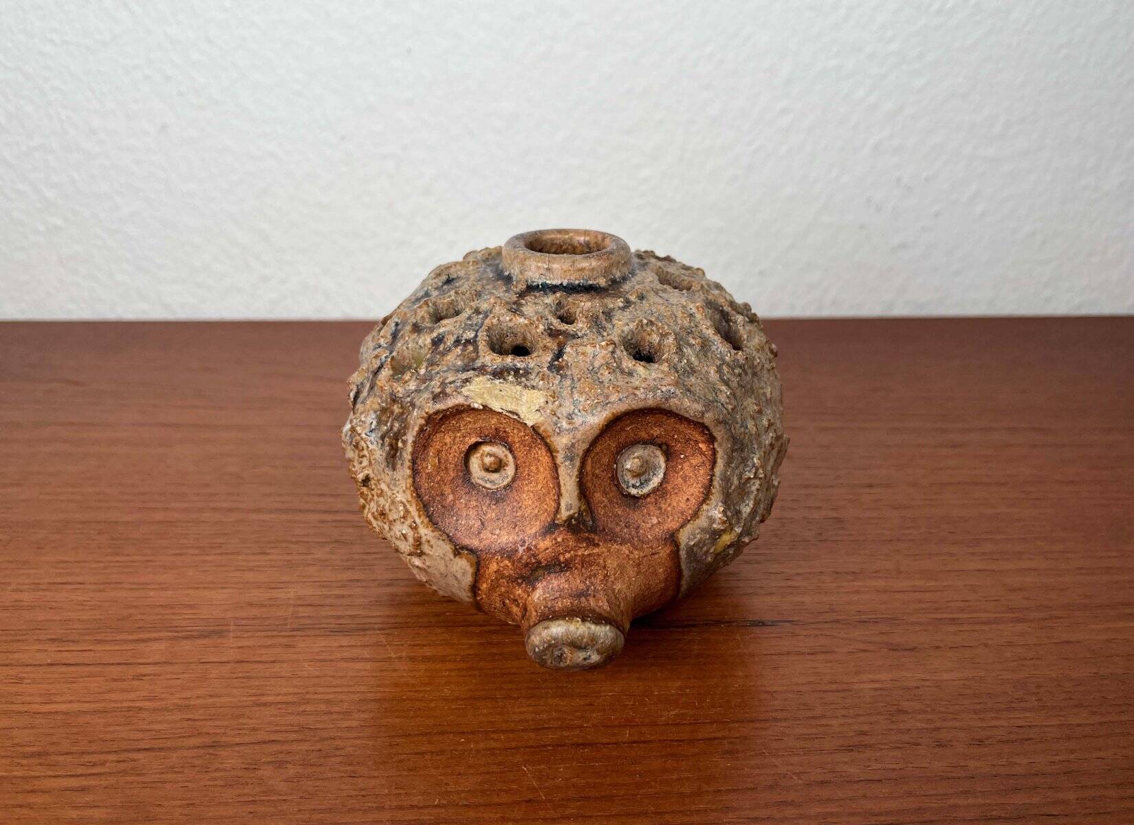 Mid-Century Modern Danish Studio Pottery Hedgehog Candleholder from Sejer Keramik, 1960s