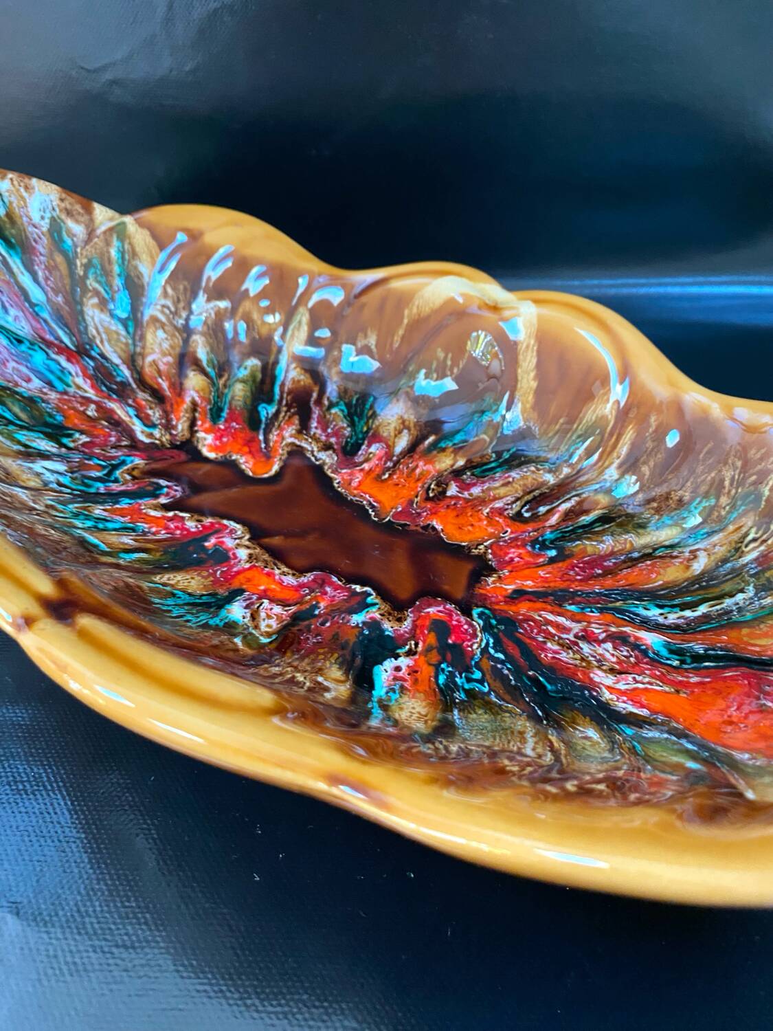 Large vintage dish - Fruit bowl in Vallauris style - 1970s