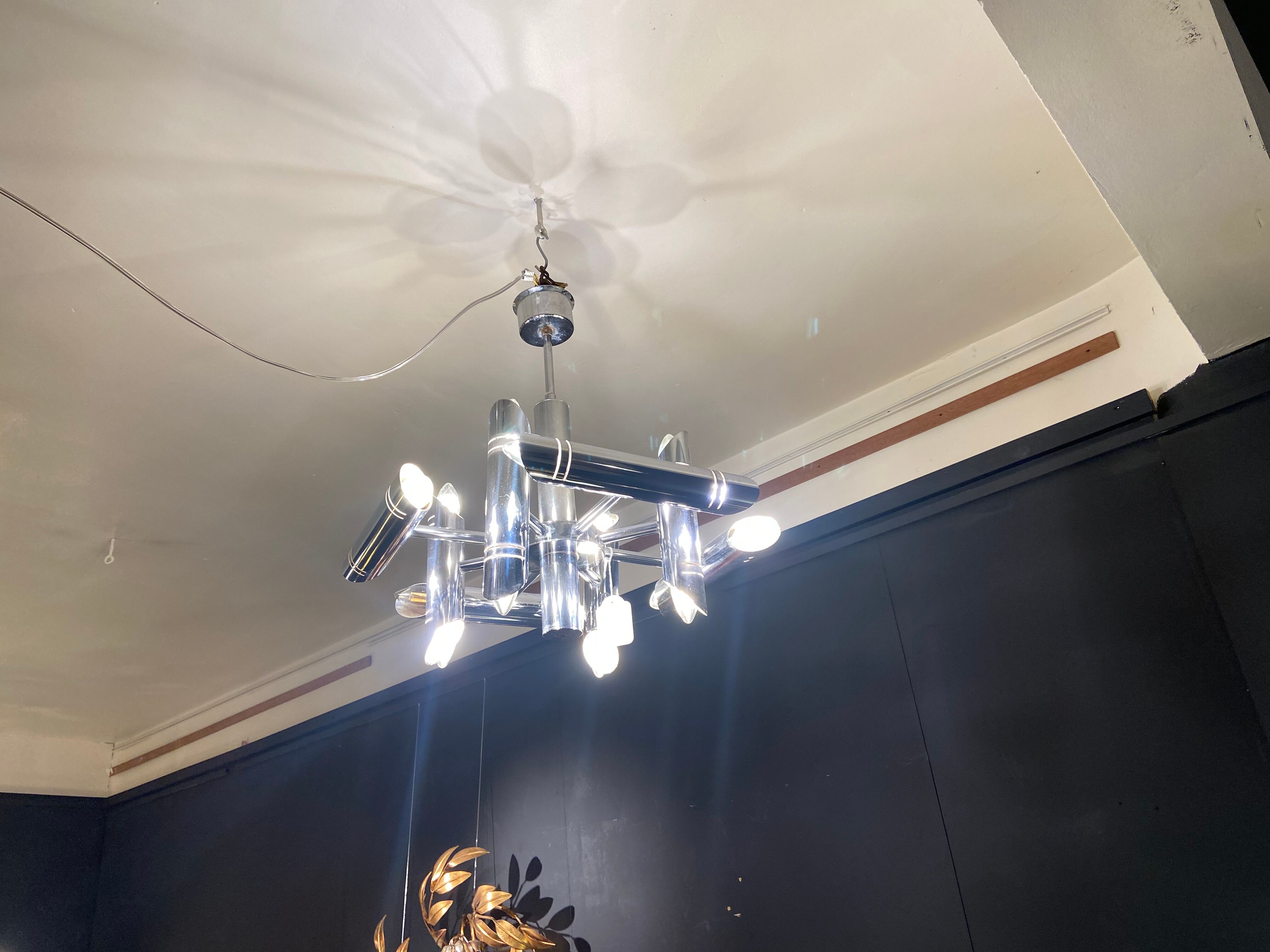 Chrome suspension by Sciolari, 1970s