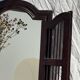 Dark brown wooden mirror with two baguettes H55 L40