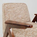 Scandinavian armchair in granola brown, mid-century modern design by Chier.