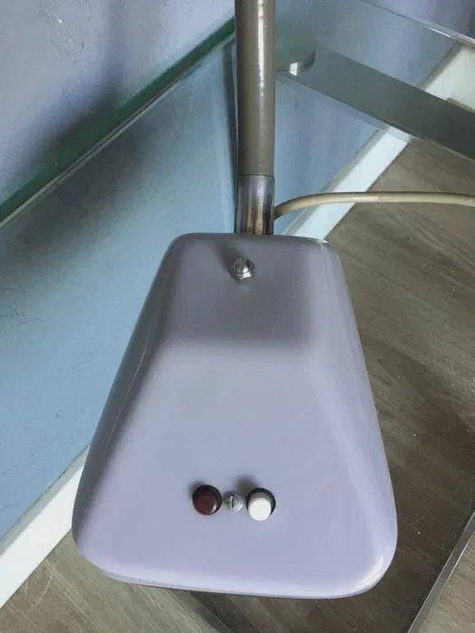 Helo Neuburg desk lamp, light grey lacquered metal, Germany, 1960s