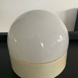 Vintage 1970s opaline glass globe wall sconce