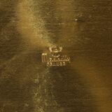 Wastepaper basket Massilly France vintage sheet metal decoration planisphere, 1960