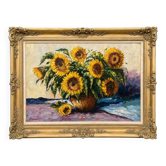 Nature morte avec tournesols. Signé.
