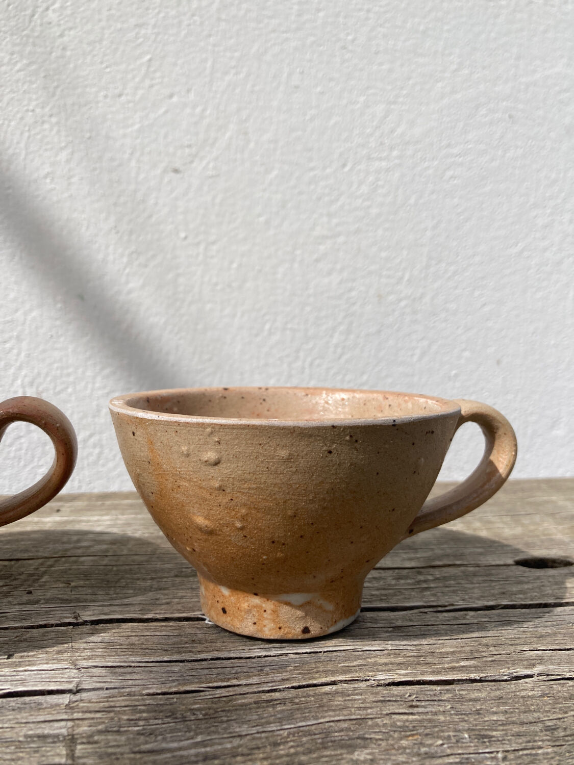 4 vintage stoneware cups