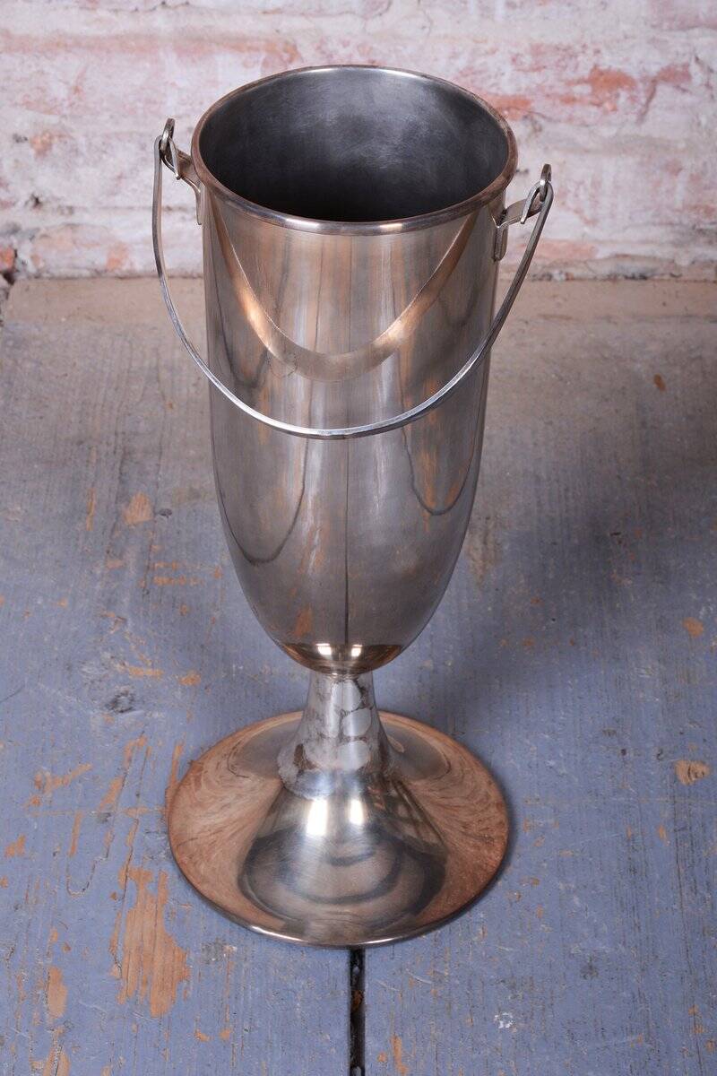 Art Deco Standing Champagne Cooler in Silver-Plated Metal, France, 1920s