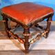 Wood and leather stool 1900s