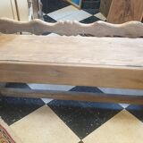 Vintage storage bench in natural wood