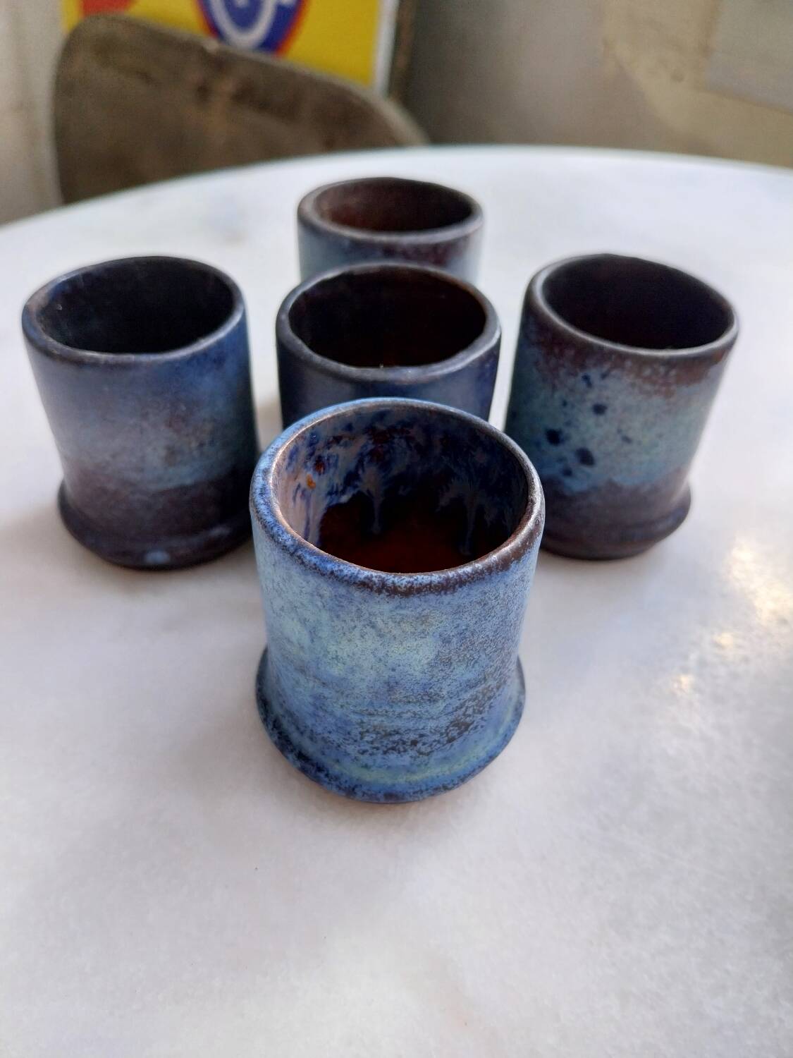 5 ceramic candle holders