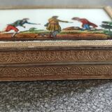 Old rectangular box has fixed under glass