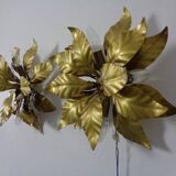 Golden Flower Shape Flushmounts by Hans Kögl, 1970s, Set of 2