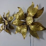 Golden Flower Shape Flushmounts by Hans Kögl, 1970s, Set of 2
