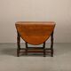 Antique English oval Gateleg Table in solid Oak, Late 19th Century