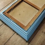 Oil painting landscape signed Vernon Gustavian blue and gold frame