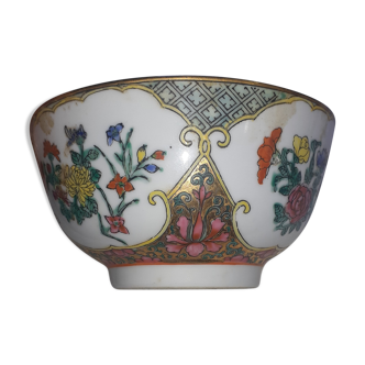 Bol asiatique decor de fleur en faience