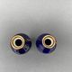 Pair of 1900 Limoges vases with blue background and gold highlights, R. Rosier decorations