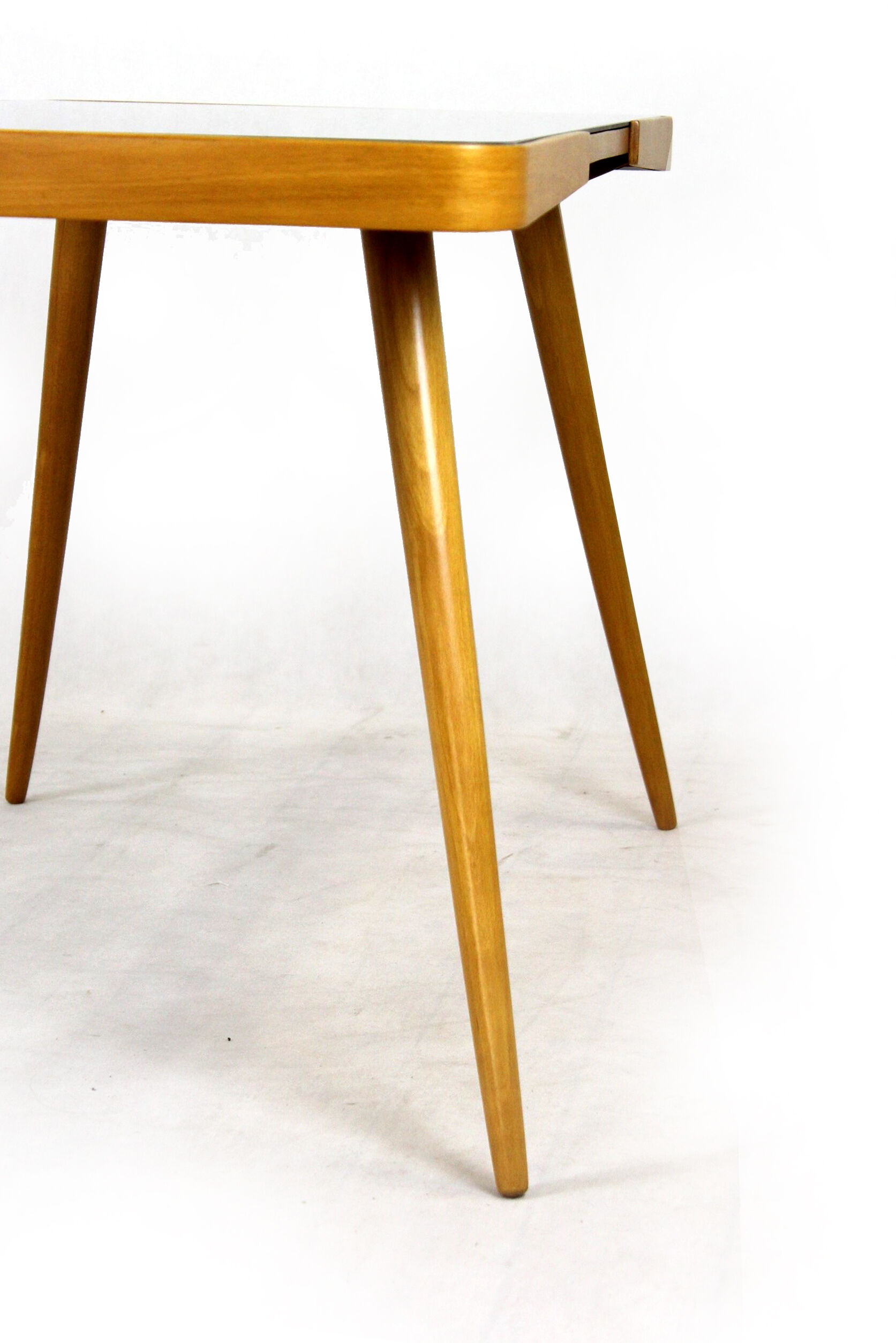 Coffee Table with Black Glass Top by Jiří Jiroutek for Cesky Nabytek, 1960s