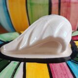 Vintage Ceramic Bonbonnière with Colourful Stripes - Jewellery Box