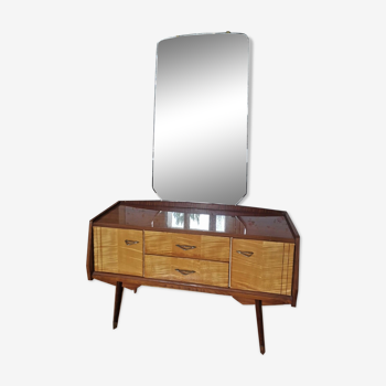 Coiffeuse vintage avec miroir années 60