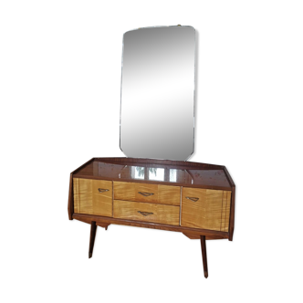 Coiffeuse vintage avec miroir années 60