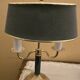 Pair of bouillotte lamps in Empire/Directoire style - brass & Empire green