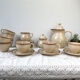 Mid-century speckled stoneware coffee set from the 20th century