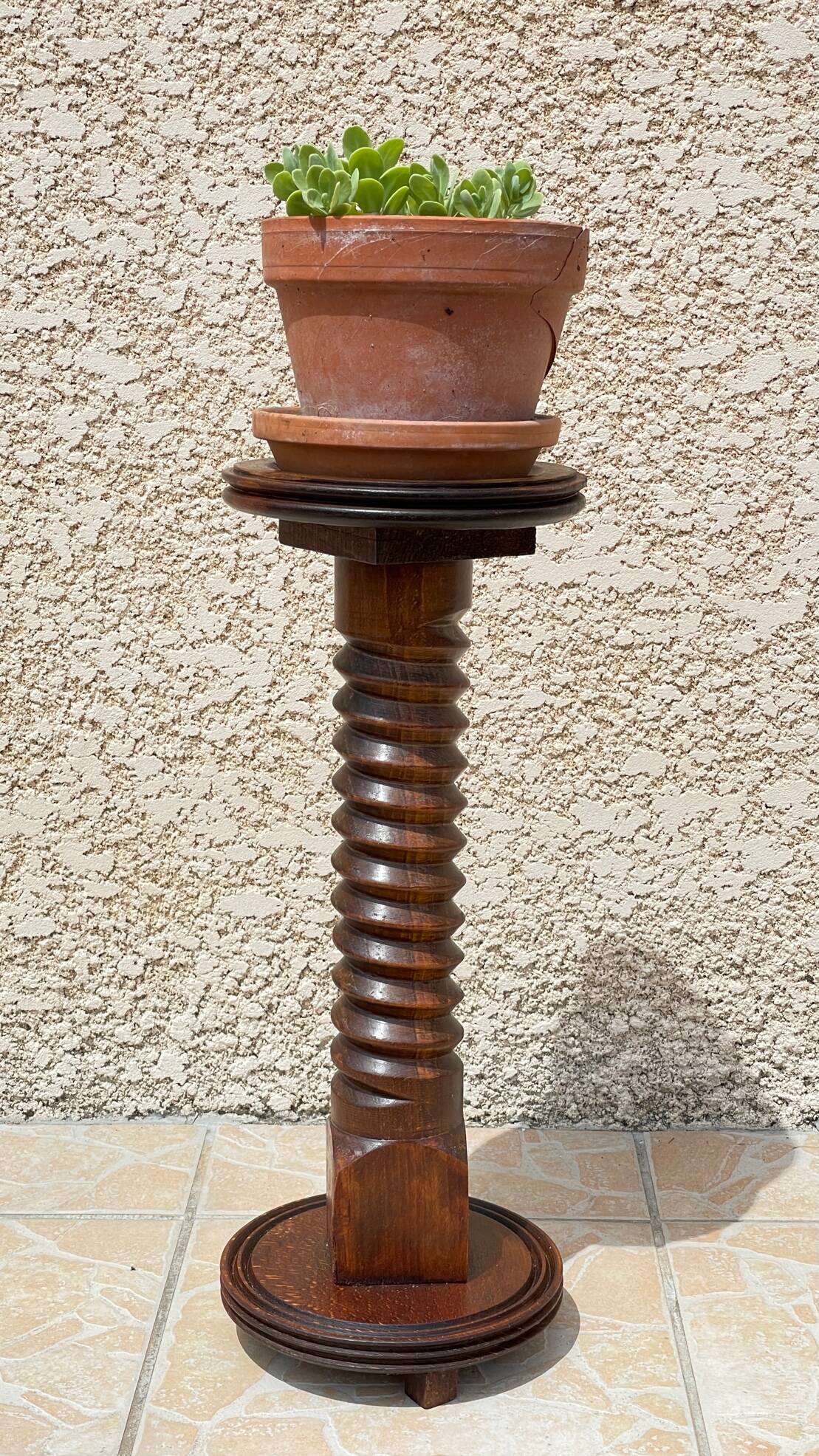 Charles dudouyt vintage oak plants holder