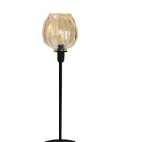 Table lamp with a round ridged lampshade vintage