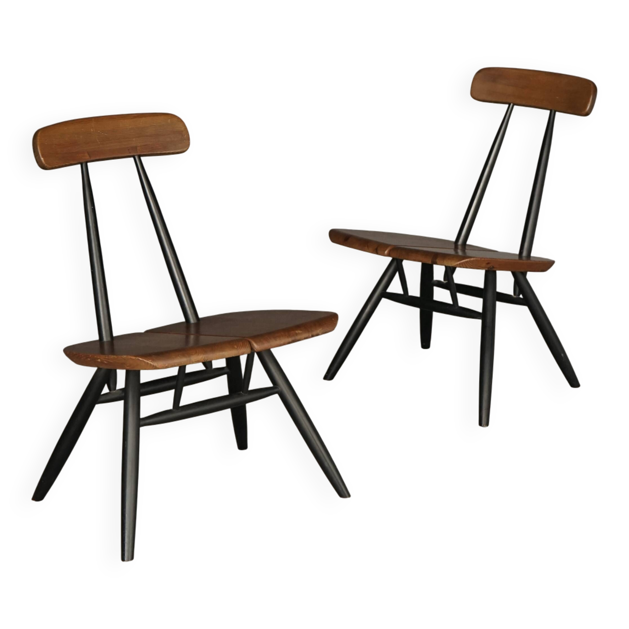 Chaises longues Pirkka par Ilmari Tapiovaara pour Laukaan Puu. Lot de 2