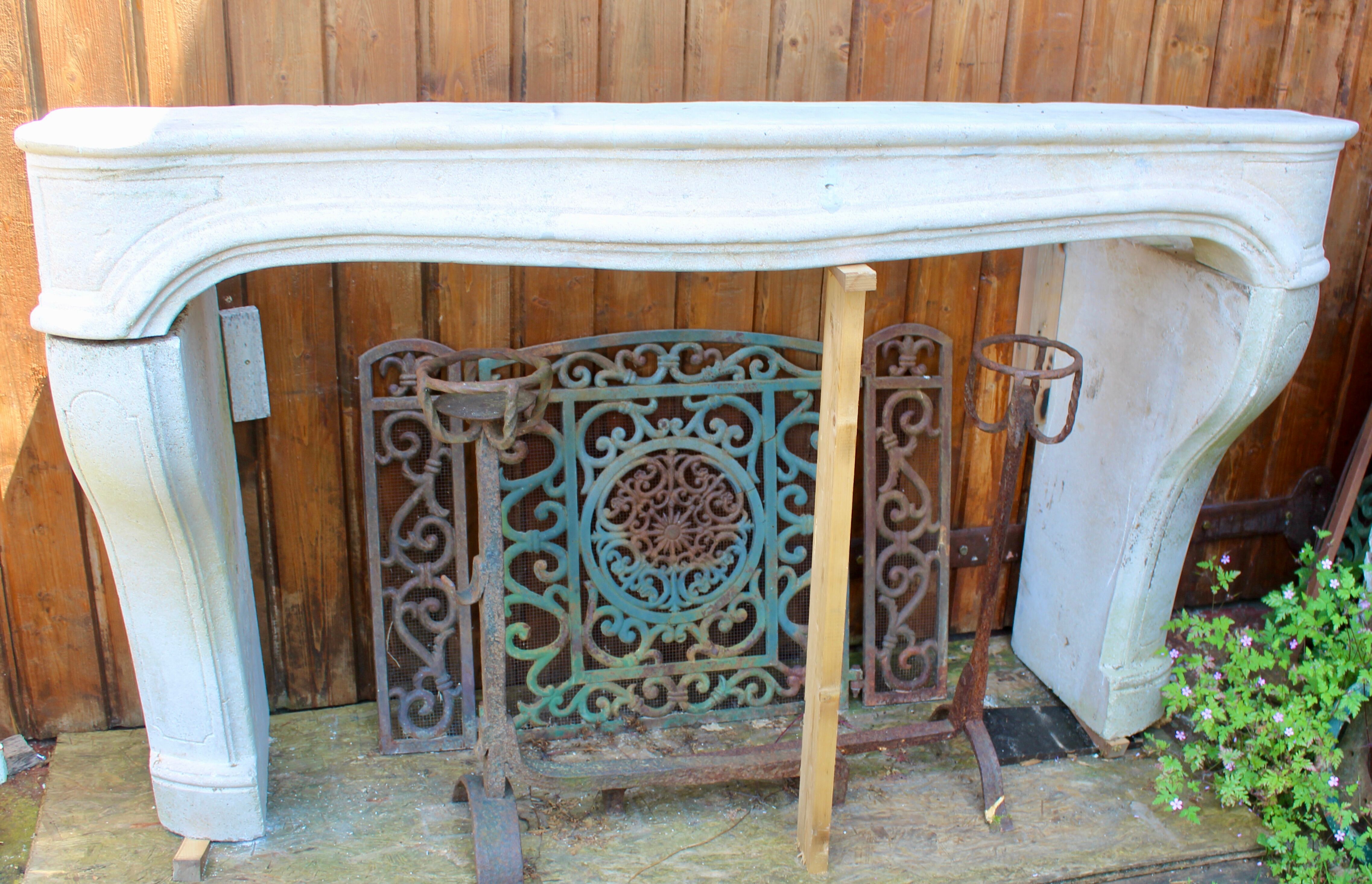 Old stone fireplace of massangis burgundy