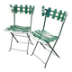 Pair of original patinated folding Parisian bistro chairs.