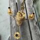 Three-branched brass chandelier