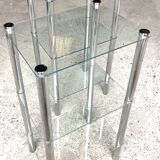 2 vintage 1980 rectangular sofa ends 3 translucent trays round tube