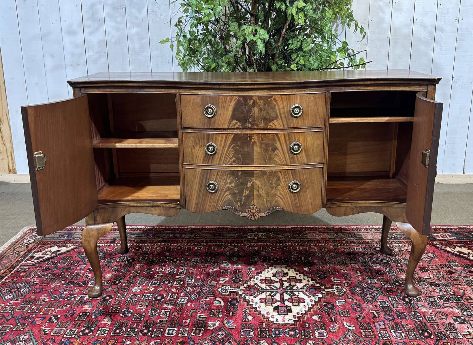 English Chippendale mahogany enfilade from the 1930s.