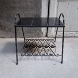 Wrought iron and earthenware side table