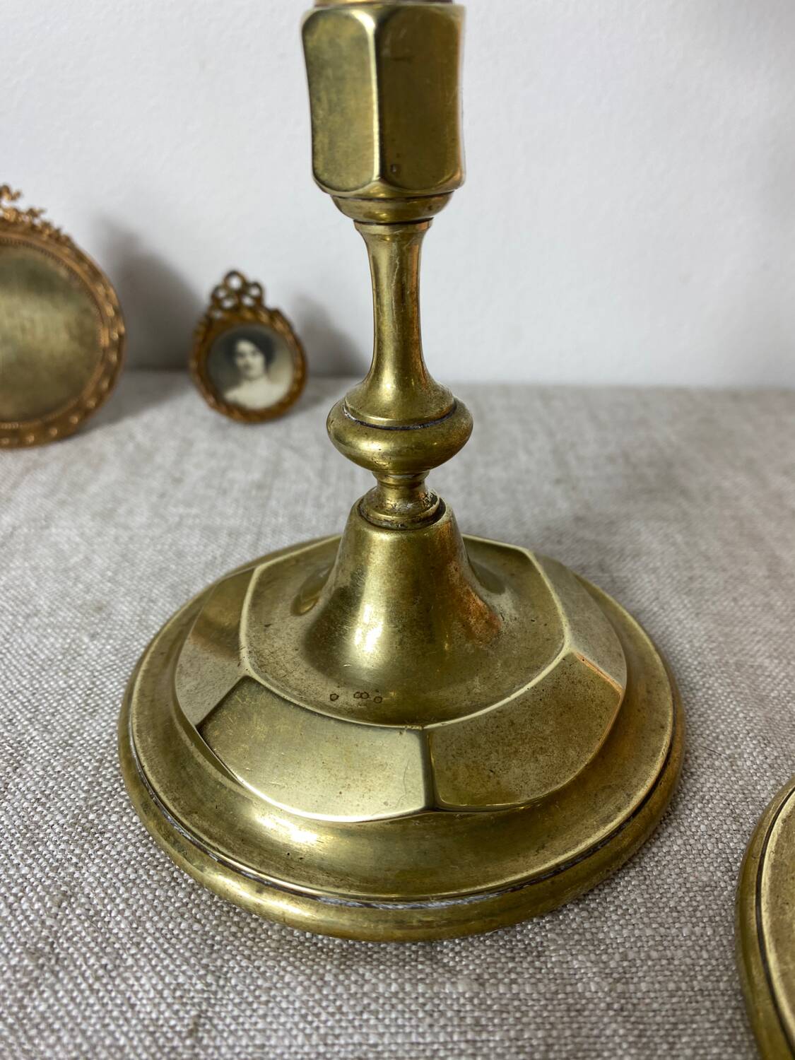 Antique brass candlesticks