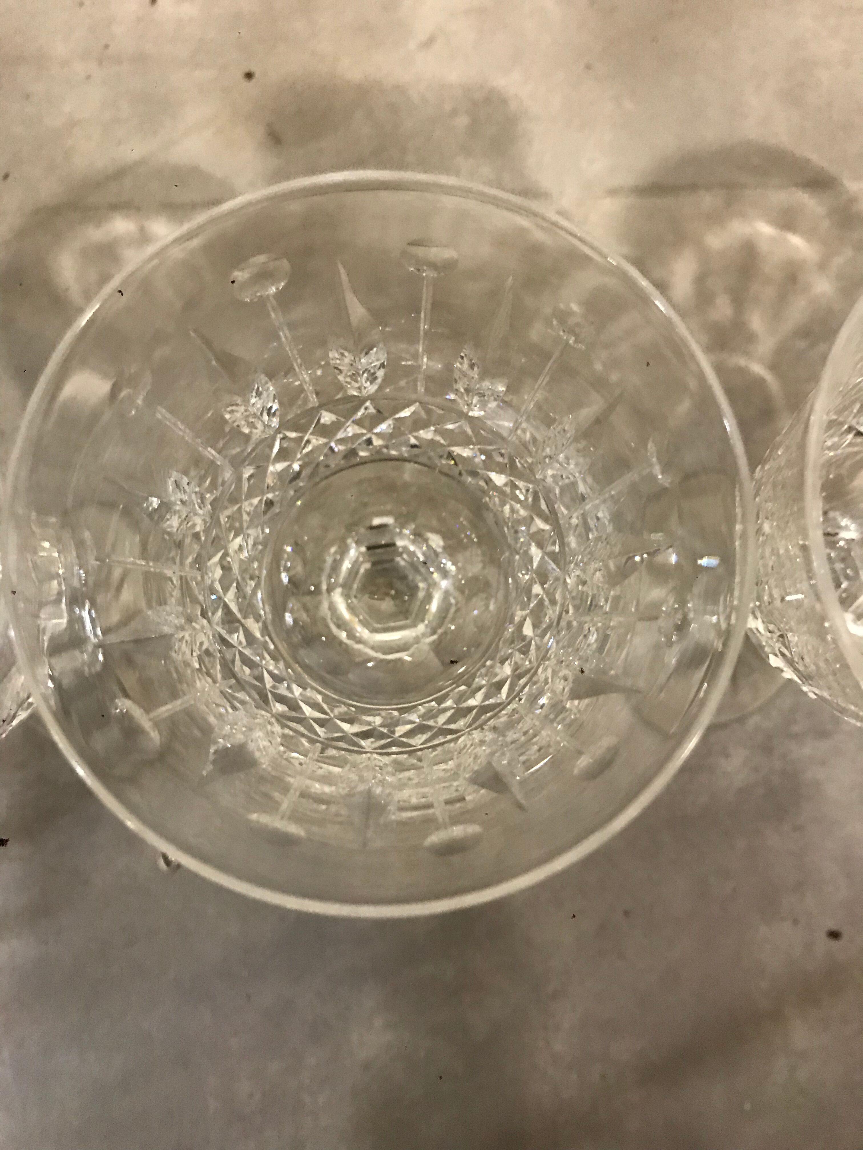 4 glasses of Lorraine crystal wine