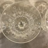 4 glasses of Lorraine crystal wine