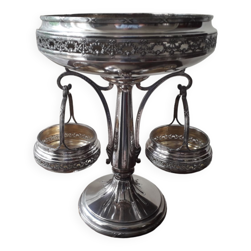 Coupe à Fruits Docks Lyonnais – Métal Argenté – Bol Décoratif – Occasion