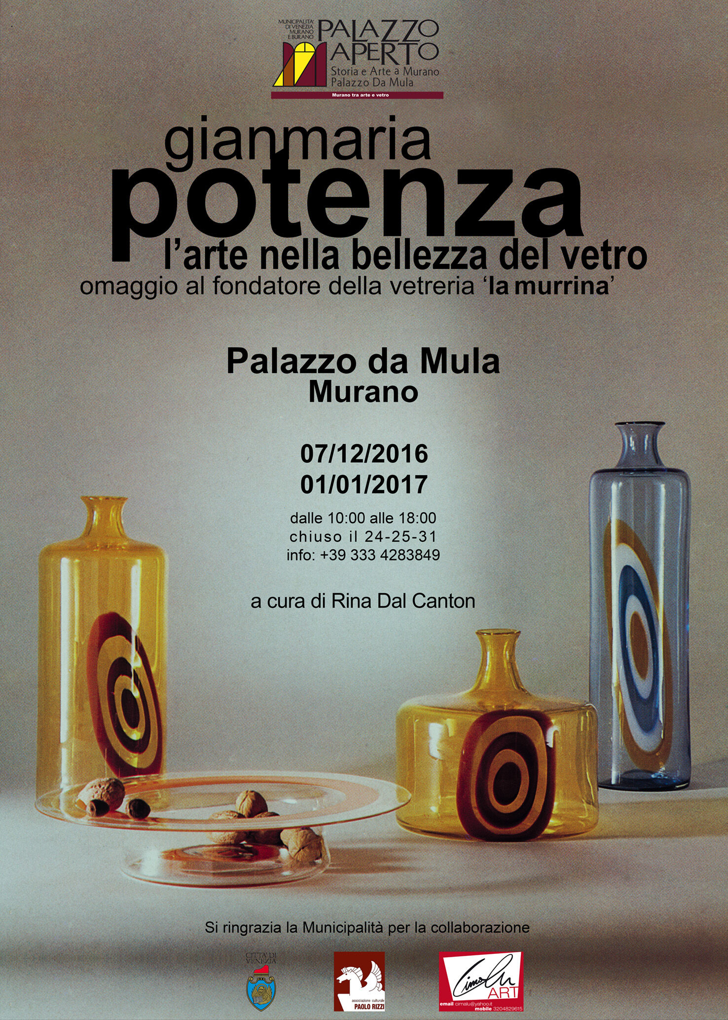 Gianmaria Potenza Murano glass vase for La Murrina 1968