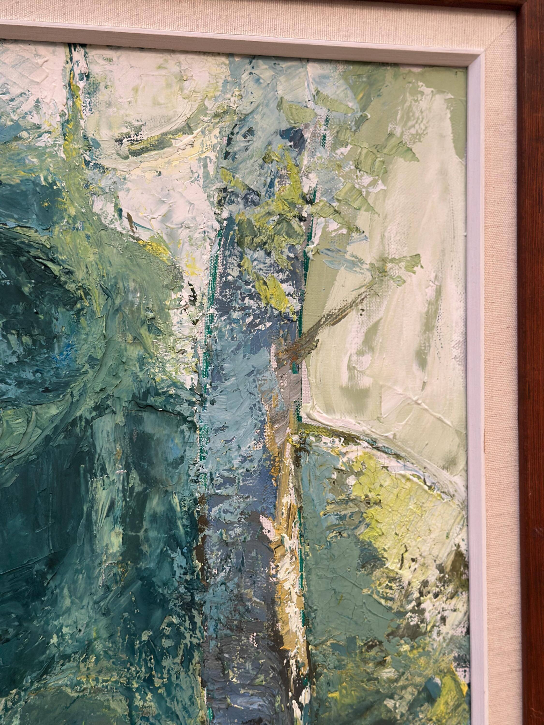 Original Mid Century Swedish Oil on Canva"Forest Brows" by Inga Öfjäll