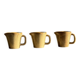 Set of 3 small jugs or milk pots in stoneware H8 D8.5