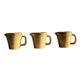 Set of 3 small jugs or milk pots in stoneware H8 D8.5