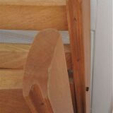Pair of folding chairs with vintage solid wood slats