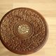 Handmade hand carved wooden plant stand, vintage from the 1970s
