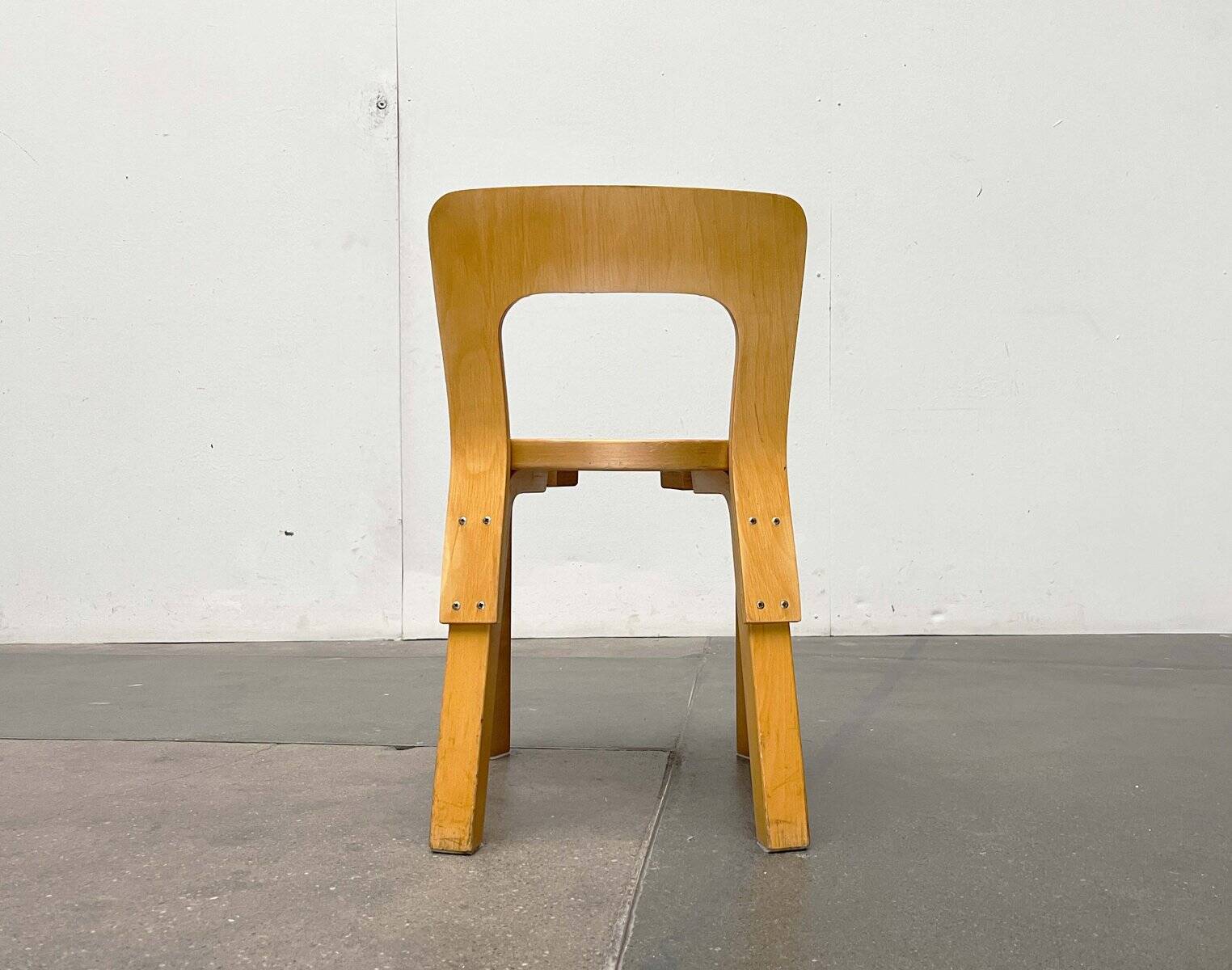 Vintage Red Children's Chair in Linoleum N65 by Alvar Aalto for Artek, Finland, 1970s