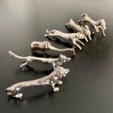 6 various animal-shaped metal knife holders