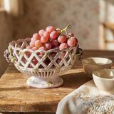 Openwork bowl in painted earthenware, Émile Tessier Le Croisic, 30-50's accidents